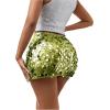 imageSHENHE Womens Sparkly Sequin High Waist Party Club Mini Bodycon Rave SkirtGreen