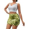 imageSHENHE Womens Sparkly Sequin High Waist Party Club Mini Bodycon Rave SkirtGreen