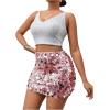 imageSHENHE Womens Sparkly Sequin High Waist Party Club Mini Bodycon Rave SkirtPink