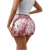 imageSHENHE Womens Sparkly Sequin High Waist Party Club Mini Bodycon Rave SkirtPink