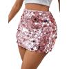 imageSHENHE Womens Sparkly Sequin High Waist Party Club Mini Bodycon Rave SkirtPink