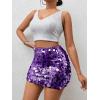 imageSHENHE Womens Sparkly Sequin High Waist Party Club Mini Bodycon Rave SkirtPurple