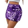 imageSHENHE Womens Sparkly Sequin High Waist Party Club Mini Bodycon Rave SkirtPurple