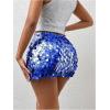 imageSHENHE Womens Sparkly Sequin High Waist Party Club Mini Bodycon Rave SkirtRoyal Blue