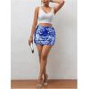 imageSHENHE Womens Sparkly Sequin High Waist Party Club Mini Bodycon Rave SkirtRoyal Blue