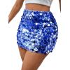 imageSHENHE Womens Sparkly Sequin High Waist Party Club Mini Bodycon Rave SkirtRoyal Blue