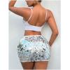 imageSHENHE Womens Sparkly Sequin High Waist Party Club Mini Bodycon Rave SkirtSilver a