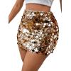 imageSHENHE Womens Sparkly Sequin High Waist Party Club Mini Bodycon Rave SkirtYellow