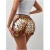 imageSHENHE Womens Sparkly Sequin High Waist Party Club Mini Bodycon Rave SkirtYellow