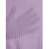 imageSHENHE Womens V Neck Button Up Long Sleeve Lettuce Trim Ribbed Crop Tops T ShirtsLilac Purple
