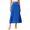 imageSHENHE Womens High Waisted A Line Maxi Pleated Skirts Office Work Elegant Basic Long SkirtsRoyal Blue