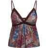 imageSHENHE Womens Lace Trim Floral V Neck Ruffle Peplum Babydoll Tank Top Camisole