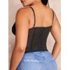 imageSHENHE Womens Plus Size Bustier Lace Trim Mesh Slim Fitted Sexy Crop Camisole TopBlack