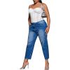 imageSHENHE Womens Plus Size Bustier Lace Trim Mesh Slim Fitted Sexy Crop Camisole TopWhite