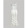 imageSHENHE Womens Plus Size Floral Spaghetti Strap Ruched Bodycon Dress Party Club DressGreen