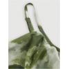 imageSHENHE Womens Plus Size Floral Spaghetti Strap Ruched Bodycon Dress Party Club DressOlive Green