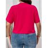 imageSHENHE Womens Plus Size Fringe Top Sequin Tassel Western Top Short Sleeve Cropped Going Out TshirtHot Pink