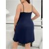imageSHENHE Womens Plus Size Heart Print Nightgowns Spaghetti Strap Cami Slip NightdressCoffee Print Blue