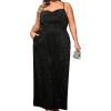 imageSHENHE Womens Plus Size Rhinestones Wide Leg Criss Cross Glitter Party Night Cami JumpsuitBlack