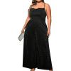 imageSHENHE Womens Plus Size Rhinestones Wide Leg Criss Cross Glitter Party Night Cami JumpsuitBlack