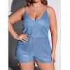 imageSHENHE Womens Plus Size Sequin V Neck Sleeveless Spaghetti Strap Cami Romper JumpsuitsBlue