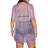 imageSHENHE Womens Plus Size Sexy See Through Mesh Short Sleeve Party Night Loose Tshirt DressMauve Purple