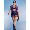 imageSHENHE Womens Plus Size Sexy See Through Mesh Short Sleeve Party Night Loose Tshirt DressPurple