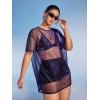 imageSHENHE Womens Plus Size Sexy See Through Mesh Short Sleeve Party Night Loose Tshirt DressPurple