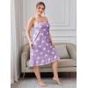 imageSHENHE Womens Plus Size Sleeveless Ruffle Hem Nightgown Pajama Dress with Eye MaskHeart Lilac Purple