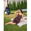 imageSHENHE Womens Plus Size Sleeveless Ruffle Hem Nightgown Pajama Dress with Eye MaskLittle Lip Black