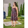imageSHENHE Womens Plus Size Sleeveless Ruffle Hem Nightgown Pajama Dress with Eye MaskLittle Lip Black