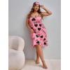 imageSHENHE Womens Plus Size Sleeveless Ruffle Hem Nightgown Pajama Dress with Eye MaskPink