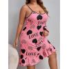 imageSHENHE Womens Plus Size Sleeveless Ruffle Hem Nightgown Pajama Dress with Eye MaskPink