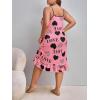 imageSHENHE Womens Plus Size Sleeveless Ruffle Hem Nightgown Pajama Dress with Eye MaskPink
