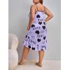 imageSHENHE Womens Plus Size Sleeveless Ruffle Hem Nightgown Pajama Dress with Eye MaskPurple