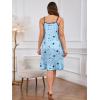 imageSHENHE Womens Plus Size Sleeveless Ruffle Hem Nightgown Pajama Dress with Eye MaskStars Moon Blue