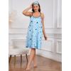 imageSHENHE Womens Plus Size Sleeveless Ruffle Hem Nightgown Pajama Dress with Eye MaskStars Moon Blue