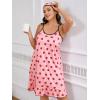 imageSHENHE Womens Plus Size Sleeveless Ruffle Hem Nightgown Pajama Dress with Eye MaskStrawberry Pink