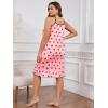 imageSHENHE Womens Plus Size Sleeveless Ruffle Hem Nightgown Pajama Dress with Eye MaskStrawberry Pink