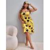 imageSHENHE Womens Plus Size Sleeveless Ruffle Hem Nightgown Pajama Dress with Eye MaskYellow