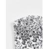 imageSHENHE Womens Casual Ditsy Floral Print Sleeveless Strapless Bandeau Tube Crop TopBlack and White