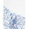 imageSHENHE Womens Casual Ditsy Floral Print Sleeveless Strapless Bandeau Tube Crop TopBlue and White