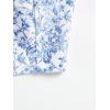 imageSHENHE Womens Casual Ditsy Floral Print Sleeveless Strapless Bandeau Tube Crop TopBlue and White