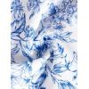 imageSHENHE Womens Casual Ditsy Floral Print Sleeveless Strapless Bandeau Tube Crop TopBlue and White