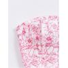 imageSHENHE Womens Casual Ditsy Floral Print Sleeveless Strapless Bandeau Tube Crop TopHot Pink