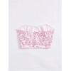 imageSHENHE Womens Casual Ditsy Floral Print Sleeveless Strapless Bandeau Tube Crop TopHot Pink