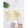 imageSHENHE Womens Casual Ditsy Floral Print Sleeveless Strapless Bandeau Tube Crop TopYellow