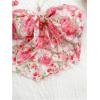 imageSHENHE Womens Floral Strapless Tube Top Sexy Mesh Sleeveless Boho Knot Front Bandeau Crop TopsPink
