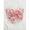 imageSHENHE Womens Floral Strapless Tube Top Sexy Mesh Sleeveless Boho Knot Front Bandeau Crop TopsPink