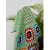 imageSHENHE Womens Plus Size Sheer Crochet Geo Graphic Button Front Knitted Boho CardiganGreen